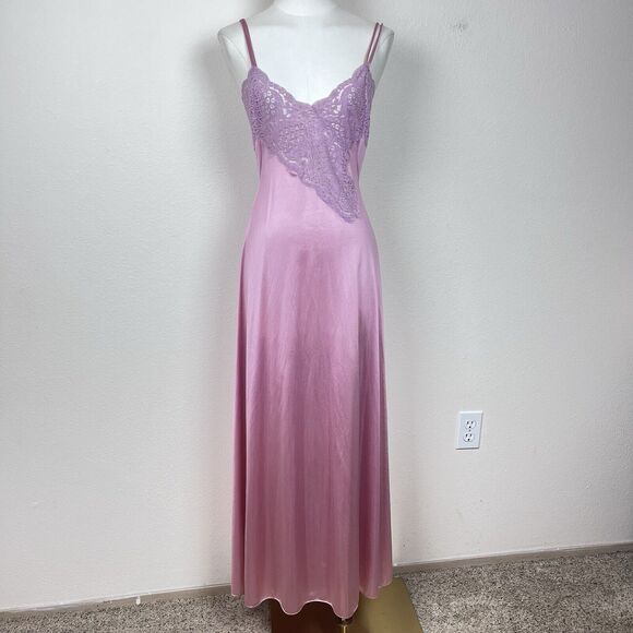 Vintage Lily Of France Nightgown Womens Petite Maxi Gown Lace Neglige Boudoir - Picture 1 of 13